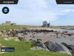 360° panorama of Loch Breachacha and castles