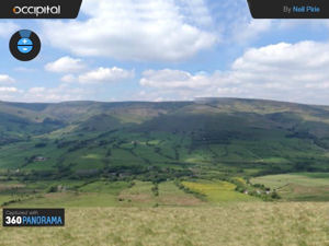 360° panorama from the ridge path between Hollins Cross and Lose Hill
