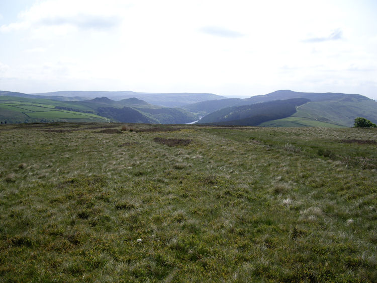 Looking back: Woodlands Valley and Ladybower Reservoir