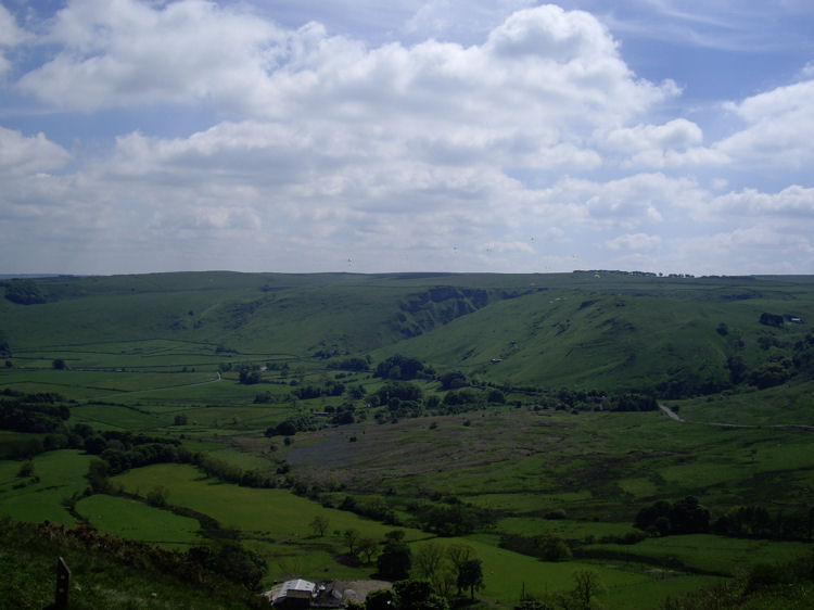 Paragliders to the east of Mam Tor