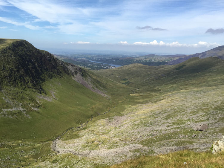 The view down the valley to Llanberis