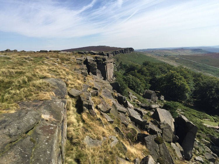 Looking back along Stanage Edge