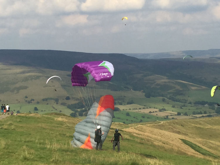 Paragliders near Mam Tor
