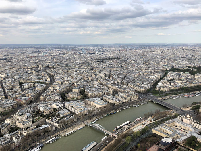 View from the top, north to the Arc de Triomphe