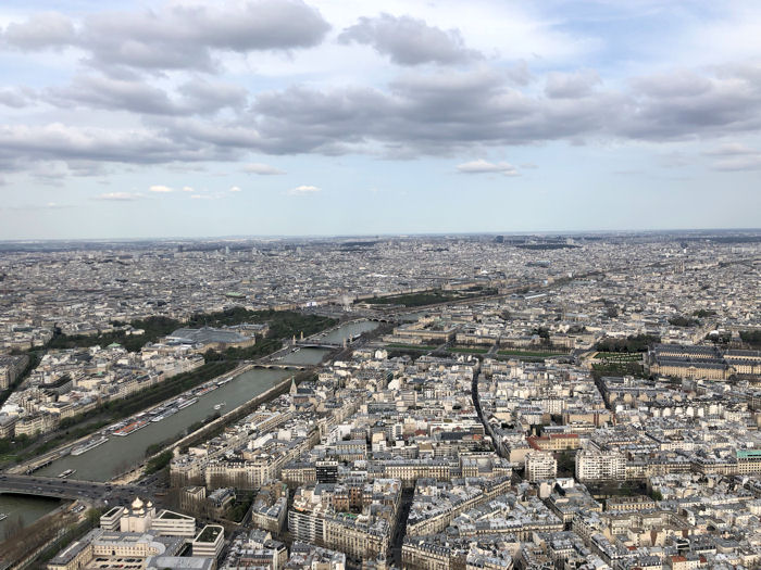 View from the top, north-east to the Grand Palais, Place de la Concorde and the Louvre