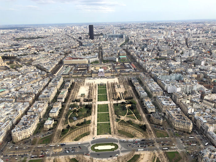 View from the top, south-east to the Champ de Mars and the École Militaire