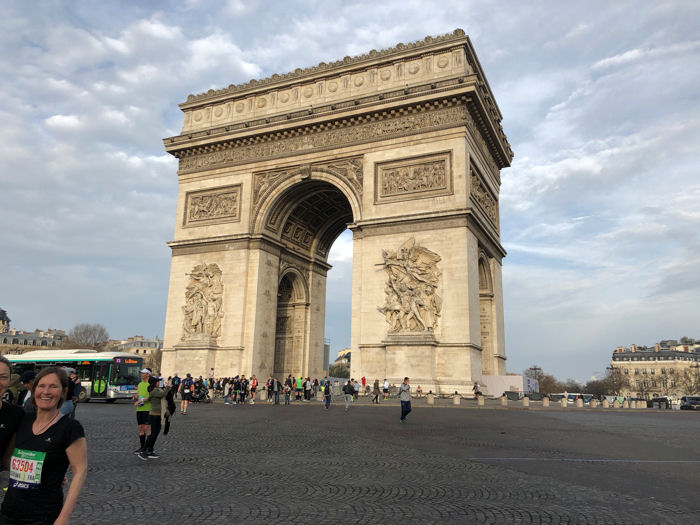 The Arc de Triomphe, traffic free on the morning of the marathon
