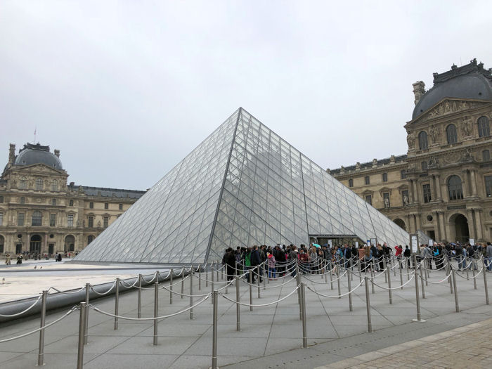 The Louvre Pyramid entrance to the Museum of the Louvre
