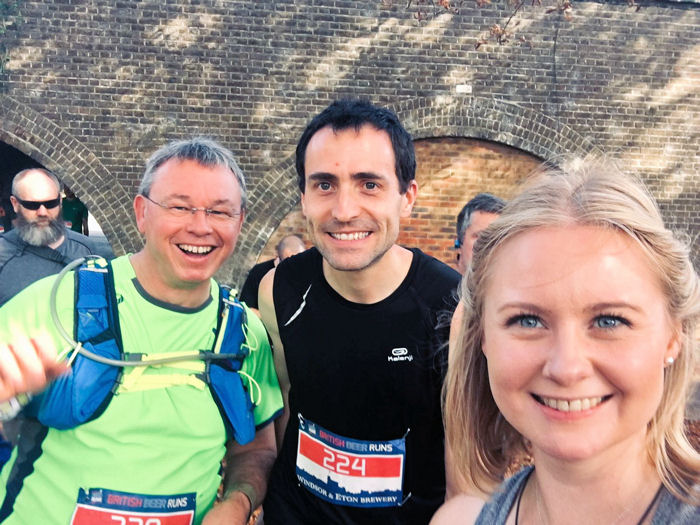 Neil, Russell and Tahni before the start of the half marathon