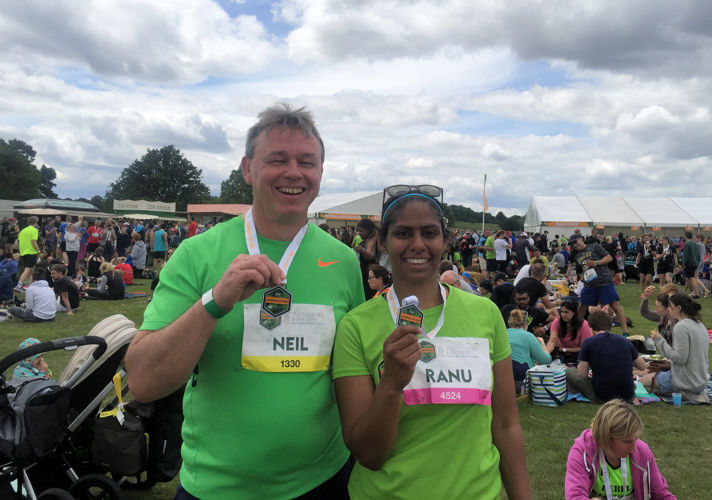 Neil and Ranu at the London 10 Mile Picnic in the Park