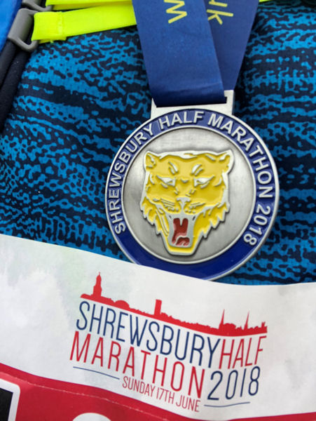 The Shrewsbury Half Marathon medal