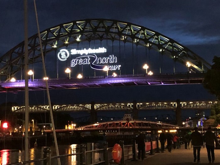 The Tyne Bridge illuminated