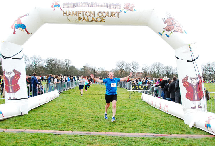 Neil finishing the Hampton Court Palace Half Marathon